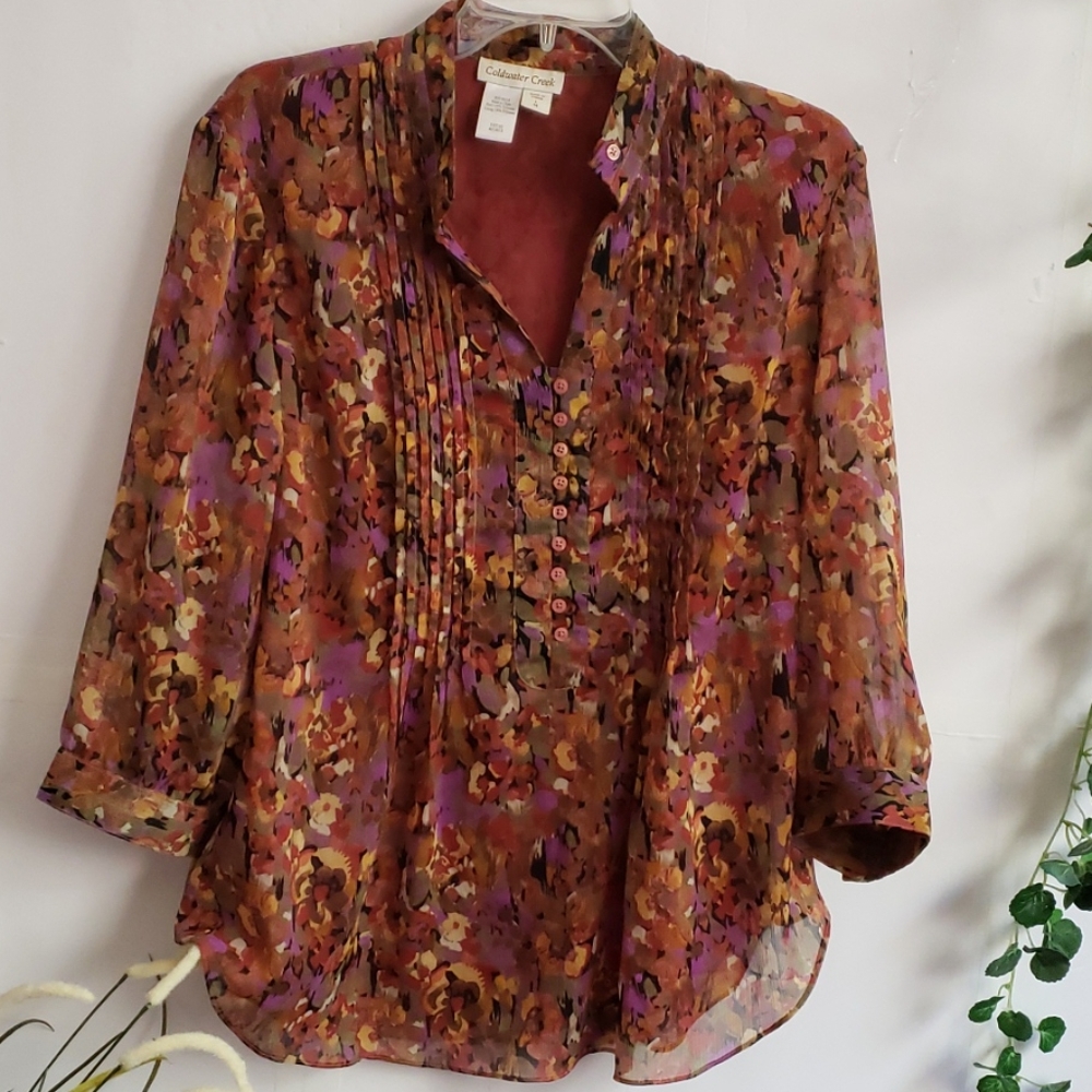 Coldwater Creek Floral Print Top - Picture 6 of 9